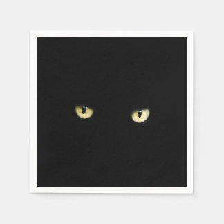 Serviette En Papier Yeux de chat noir | Halloween