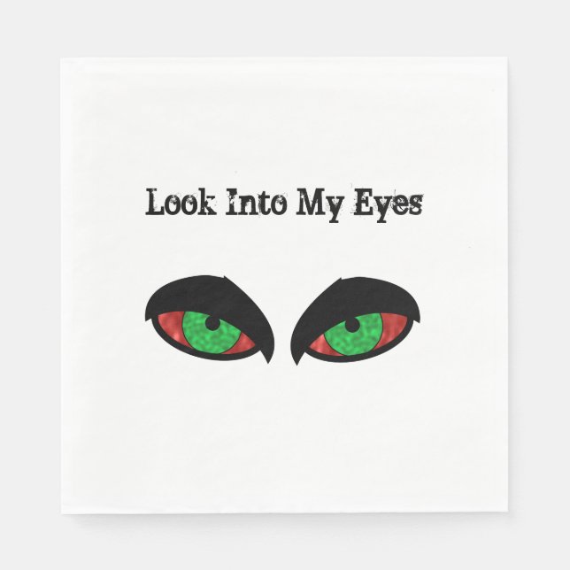 Serviette En Papier Yeux mal Halloween regarde dans mes yeux (Devant)