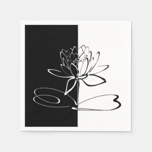 Serviette En Papier Yin Yang Black Lotus Blossom