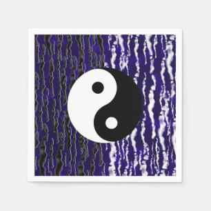 Serviette En Papier Yin Yang Blue Tranquilité Énergie Zen Party