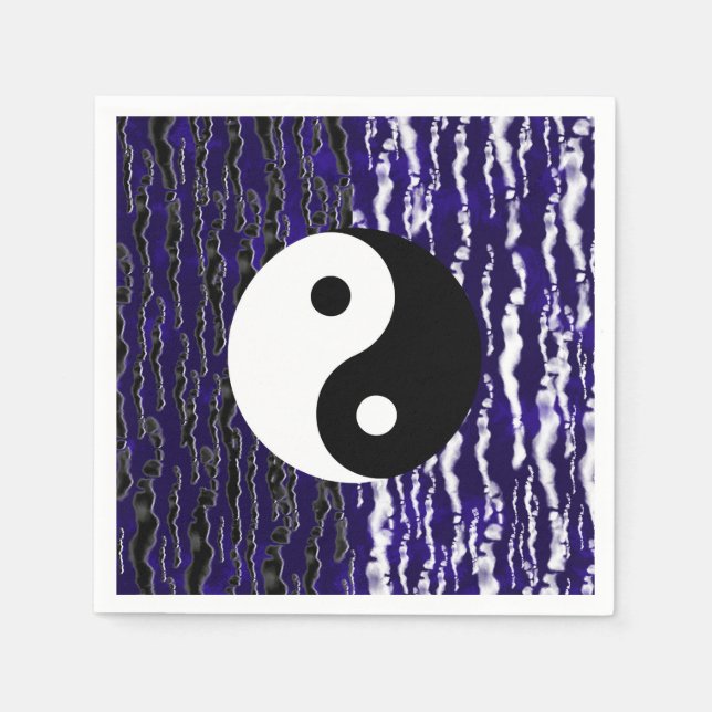 Serviette En Papier Yin Yang Blue Tranquilité Énergie Zen Party (Devant)