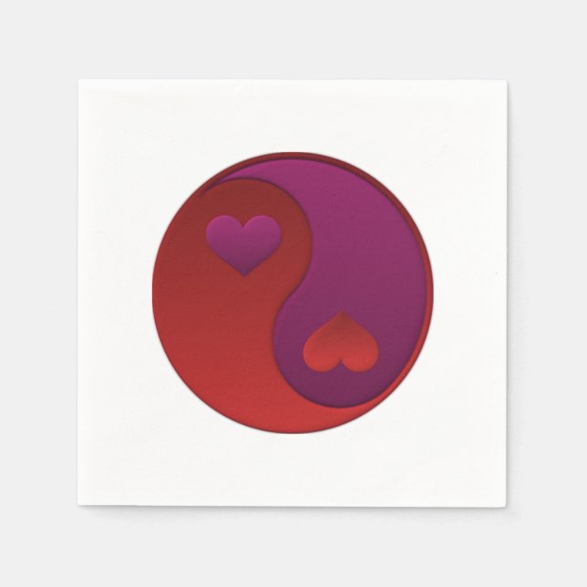 Serviette En Papier Yin Yang Valentines (Devant)