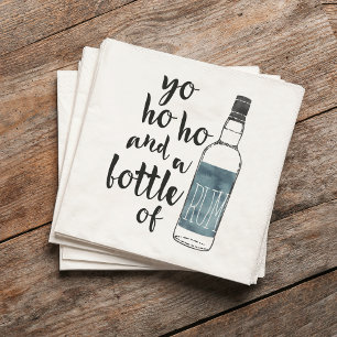 Serviette En Papier Yo Ho Ho et une bouteille de rhum pirate