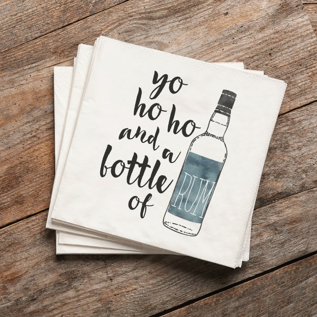 Serviette En Papier Yo Ho Ho et une bouteille de rhum pirate (Créateur téléchargé)