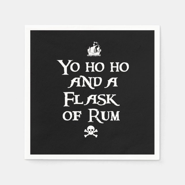 Serviette En Papier Yo ho ho et une fiole de rhum (Devant)