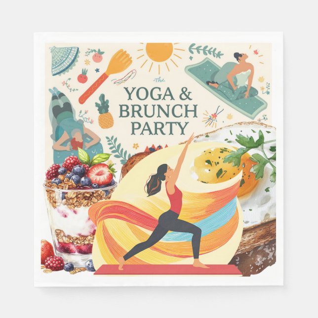 Serviette En Papier Yoga et Brunch Party (Devant)