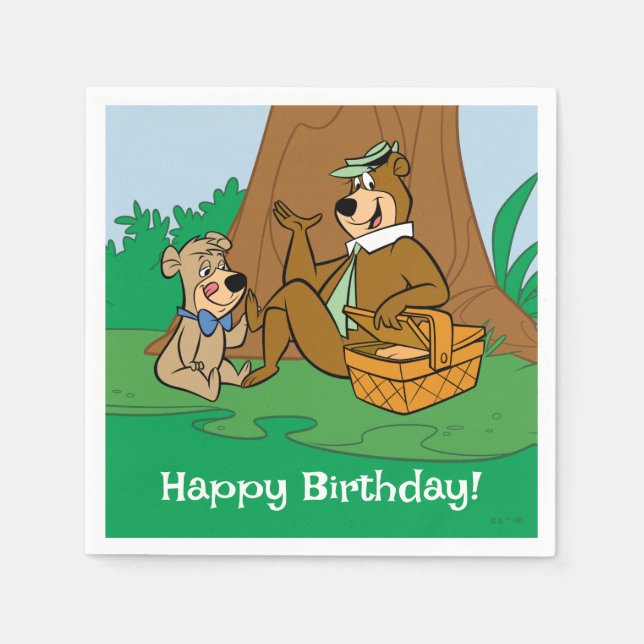 Serviette En Papier Yogi Bear et Boo-Boo pique-nique Snack (Devant)