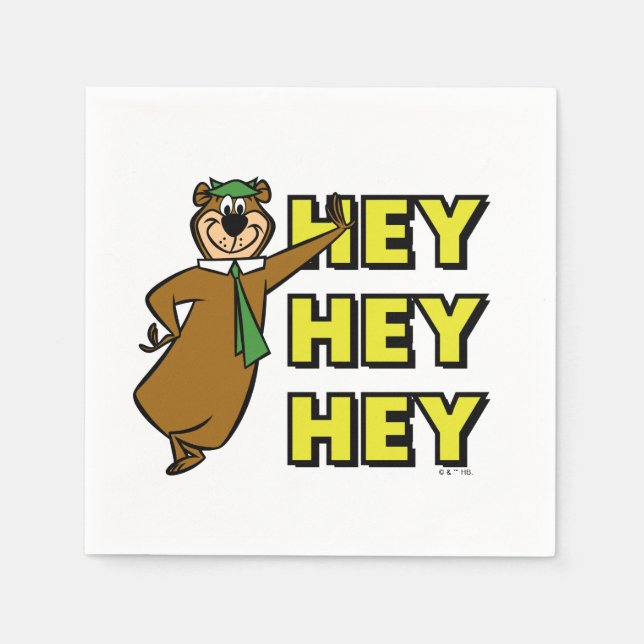 Serviette En Papier Yogi Bear Hey Hey Hey (Devant)