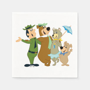 Serviette En Papier Yogi Ours et amis Accueil chaleureux