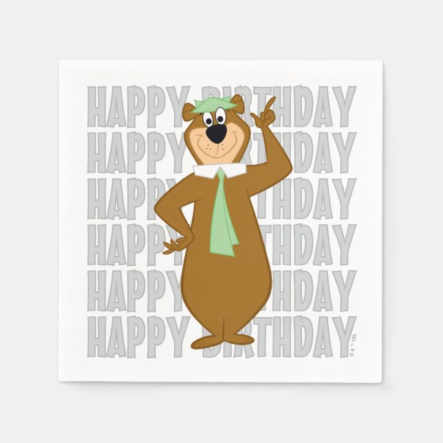 Serviette En Papier Yogi "Plus Intelligent Que L'Ours Moyen" (Devant)