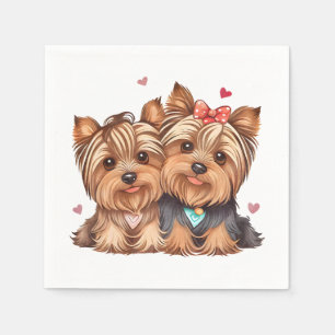 Serviette En Papier Yorkie Mignon Amour Chiot Chien Yorkshire Terrier