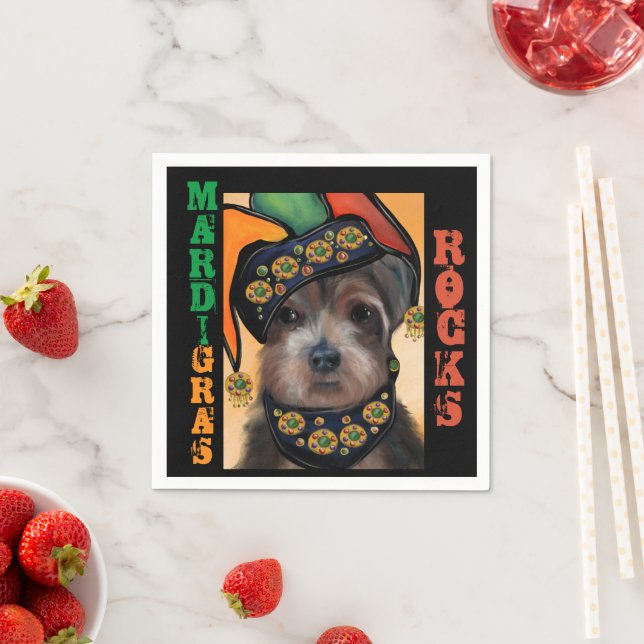 SERVIETTE EN PAPIER YORKIE POO          (En situation)