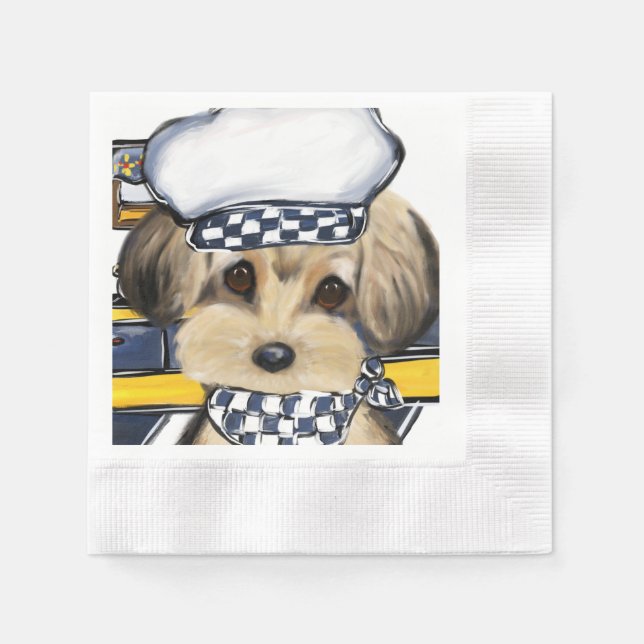 SERVIETTE EN PAPIER YORKIE POO (Devant)