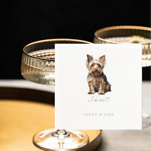 Serviette En Papier Yorkshire personnalisé Terrier Mariage animal