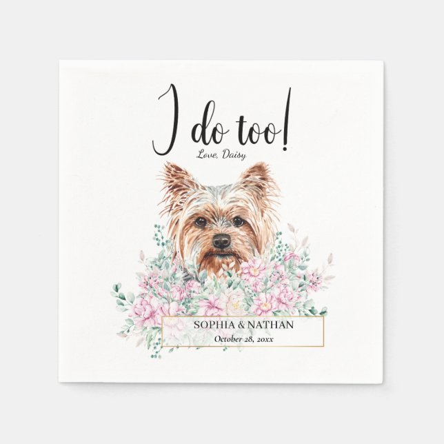 Serviette En Papier Yorkshire Terrier Chien Mariage Cocktail Serviette (Devant)