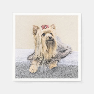 Serviette En Papier Yorkshire Terrier Peinture - Cute Original Chien A