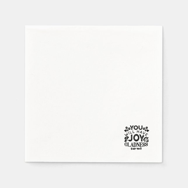 Serviette En Papier You Will Have Joy and Gladness Inspirational Quote (Devant)