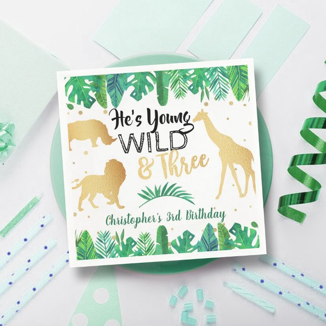 Serviette En Papier Young Wild & Three Boys Troisième anniversaire (Créateur téléchargé)