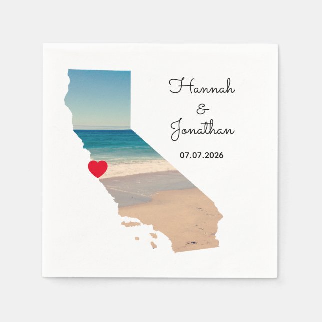 Serviette En Papier Your Own California Wedding Photo (Devant)