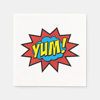 Serviette En Papier YUM Cocktail Napkin Rouge