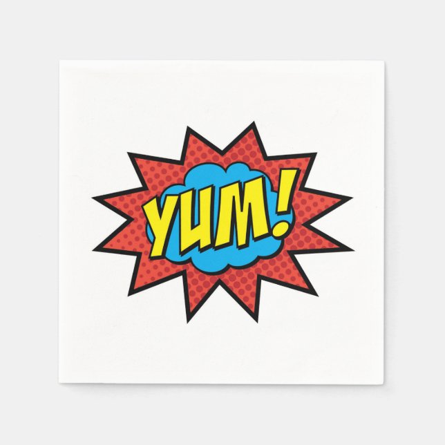 Serviette En Papier YUM Cocktail Napkin Rouge (Devant)