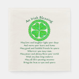 Serviette En Papier Z Irish Blessing Celtic Shamrock Party Medium