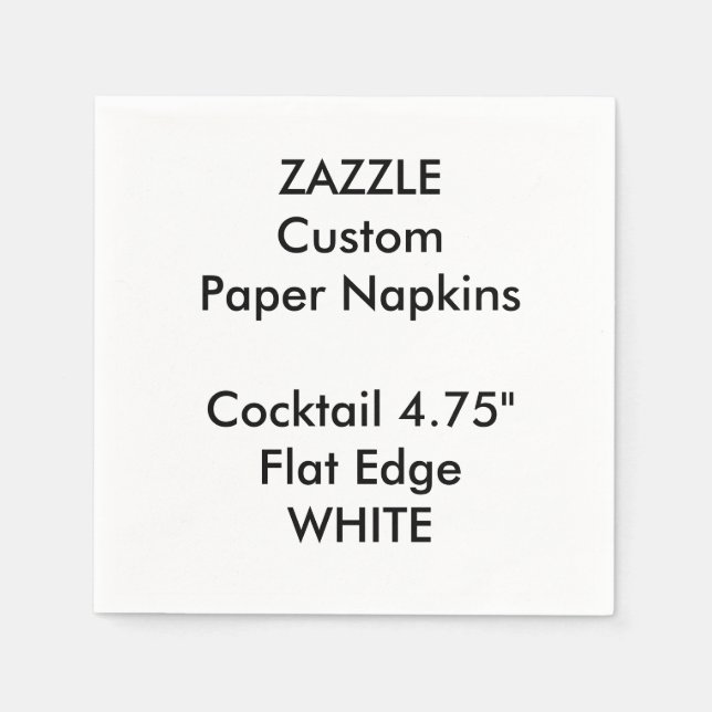 Serviette En Papier Zazzle Custom Small WHITE Cocktail Papier à cockta (Devant)