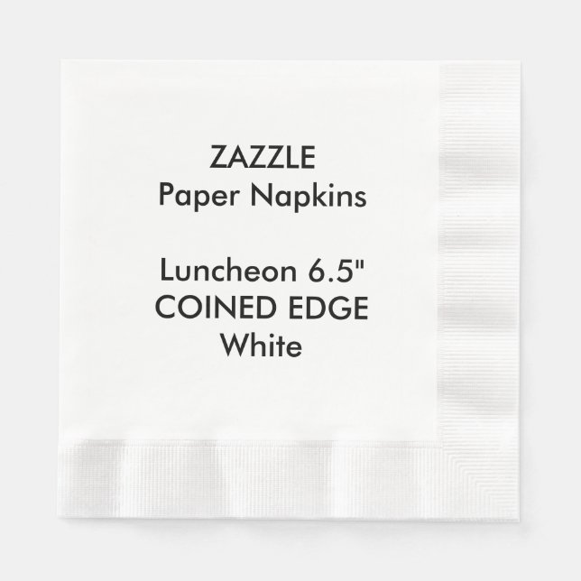 Serviette En Papier ZAZZLE Personnalisé BLANC Couvert Pinglerie Papier (Devant)