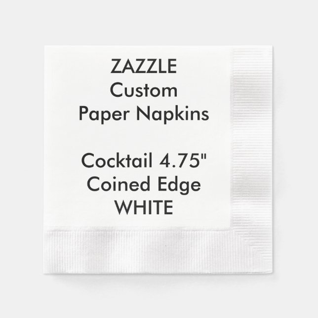 Serviette En Papier Zazzle personnalisé BLANC en papier à cocktail ser (Devant)