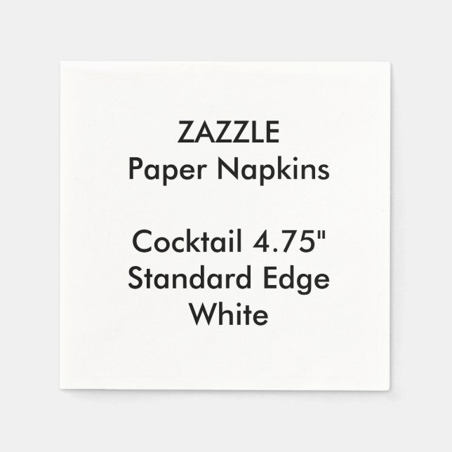 Serviette En Papier ZAZZLE Personnalisé Petit BLANC Cocktail Papier à  (Devant)