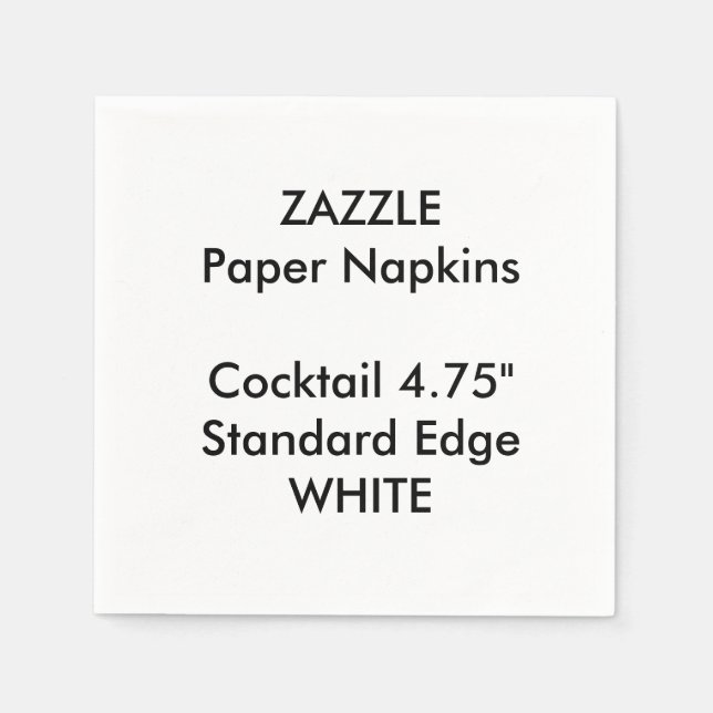 Serviette En Papier ZAZZLE Personnalisé Petit BLANC Cocktail Papier à  (Devant)