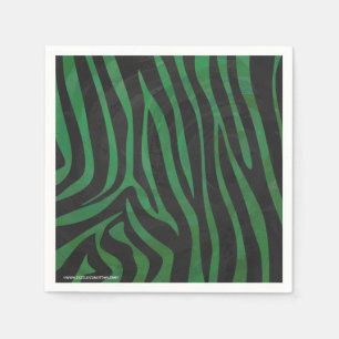 Serviette En Papier Zebra Black and Green Print