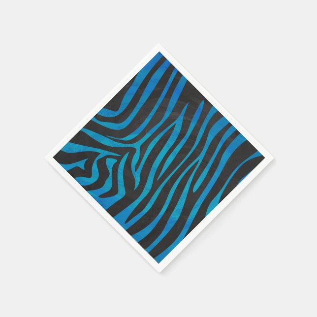 Serviette En Papier Zebra Black et Blue Print (Coin)