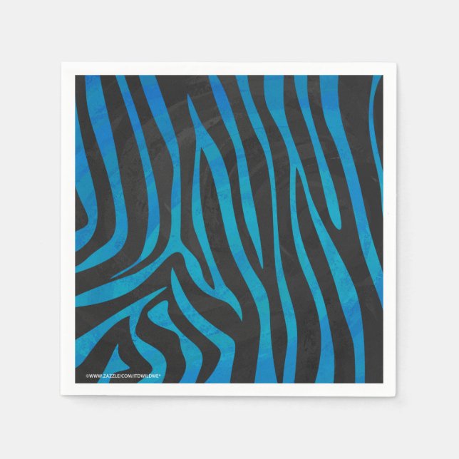 Serviette En Papier Zebra Black et Blue Print (Devant)