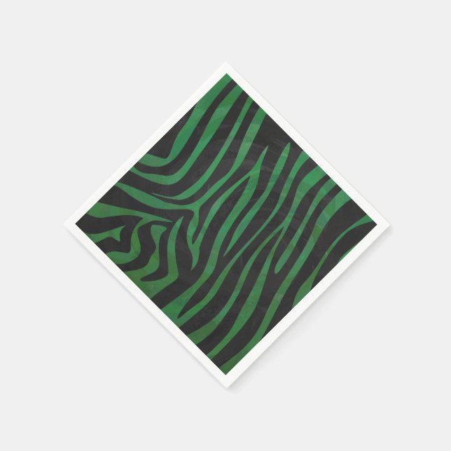 Serviette En Papier Zebra Black et Green Print (Coin)