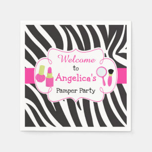Serviette En Papier Zebra imprimé anniversaire Pamper Party