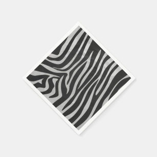 Serviette En Papier Zebra noir et gris clair