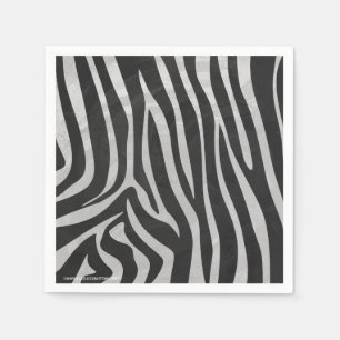 Serviette En Papier Zebra noir et gris clair