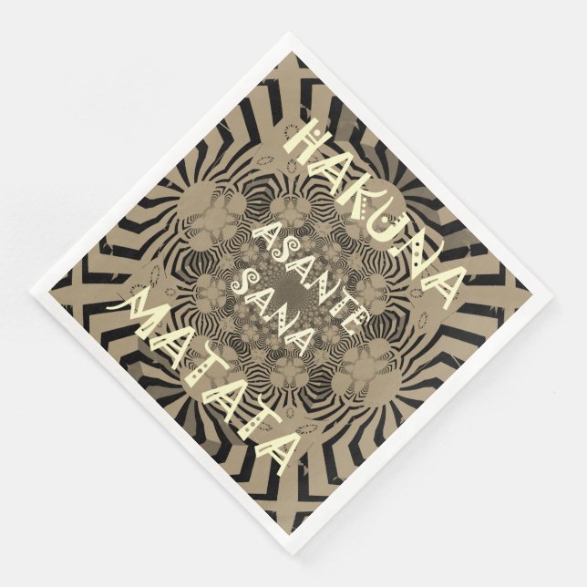 Serviette En Papier Zebra Print Hakuna Matata Paper Dinner Napkins (Coin)