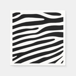 Serviette En Papier Zebra rayures motif noir & blanc + vos idées