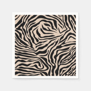 Serviette En Papier Zebra Stripes crème Beige Black Wild Poster de an