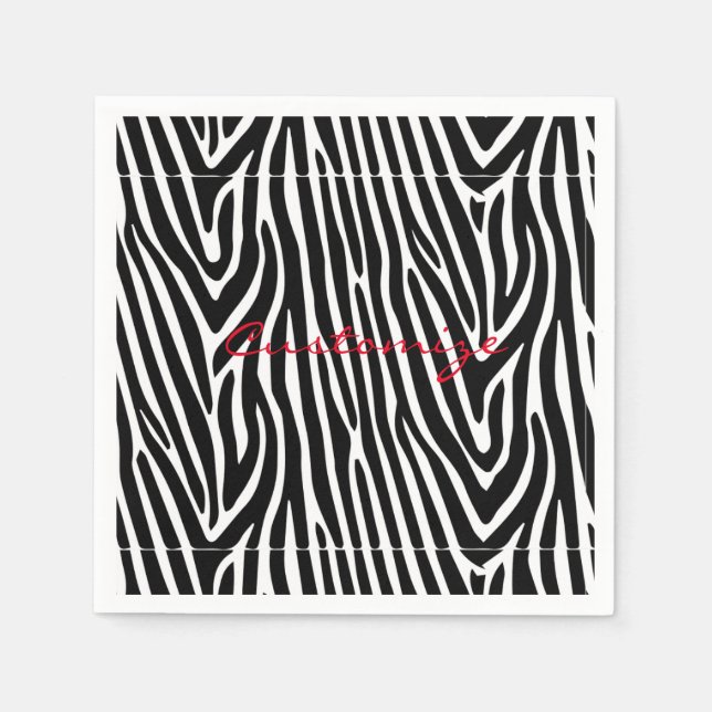 Serviette En Papier Zebra Stripes Motif Thunder_Cove (Devant)