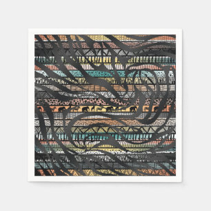 Serviette En Papier Zebra, un Motif africain tribal branché Imprimer