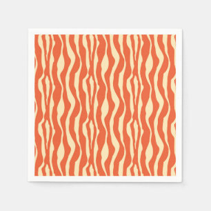 Serviette En Papier Zèbre rayures - Mandarin et orange clair
