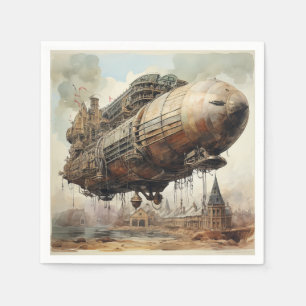 Serviette En Papier Zeppelin Steampunk vintage (2)
