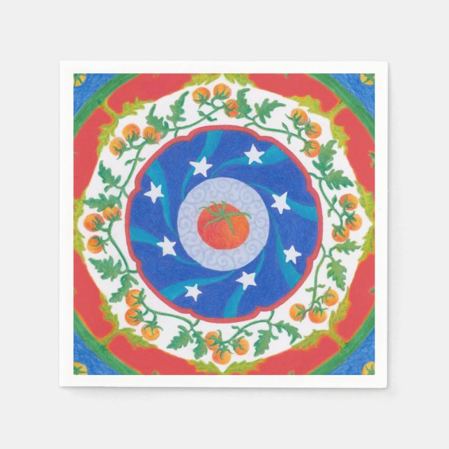 Serviette En Papier Zesty Tomato Party Napkin (Devant)