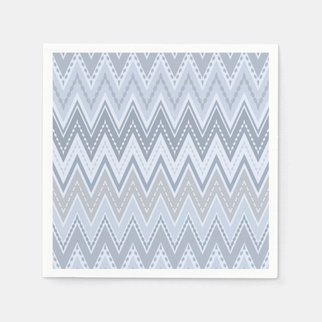 Serviette En Papier Zigzag bleu clair (Devant)