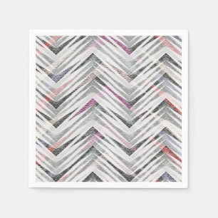 Serviette En Papier Zigzag texturé gris