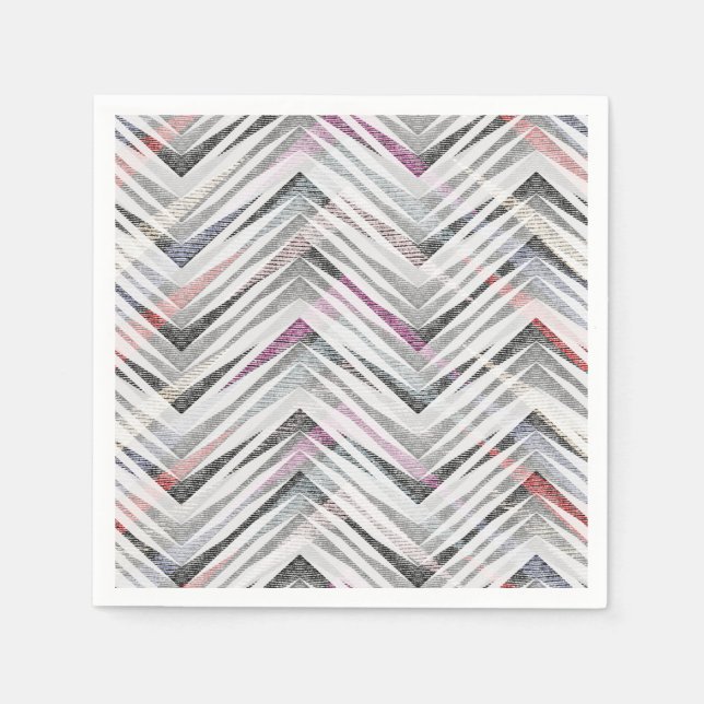 Serviette En Papier Zigzag texturé gris (Devant)