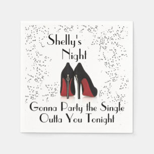 Serviette En Papier Zipper Heels Bachelorette Party Single Out Napkins